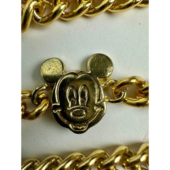 Vintage Mickey Mouse Disney Adjustable Chain Belt Glentex New York Gold Tone 42" - Picture 7 of 16